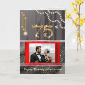 ダイヤモンド75周年記念金ゴールド番号と真珠 カード (黄色い花)