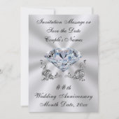 ダイヤモンド・アニバーサリーの招待状または日程保存 招待状 (正面)