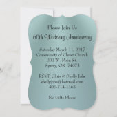 ダイヤモンド・アニバーサリーの招待状、お客様の色、お客様のテキスト 招待状 (裏面)