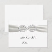 ダイヤモンド インフィニティ ホワイト ウェディング テーブル プレイス カード (正面/裏面)