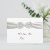 ダイヤモンド インフィニティ ホワイト ウェディング テーブル 名札 招待状 (スタンド正面)