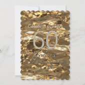 ダイヤモンド ウェディング アニバーサリー パーティー ゴールド エレガント 招待状 (正面)