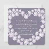 ダイヤモンド ウェディング ダイヤモンド ハート 60周年 パーティー 招待状 (裏面)