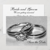 ダイヤモンド ウェディング リング セット セーブ ザ デート セーブザデート (正面/裏面)