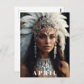 ※ダイヤモンド ウーマン AP53 ボヘミアンファッション 4月 誕生日 ポストカード (正面/裏面)