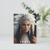 ※ダイヤモンド ウーマン AP53 ボヘミアンファッション 4月 誕生日 ポストカード (スタンド正面)