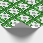 ダイヤモンド&エメラルドジェムストーンアートグリーン ラッピングペーパー (角)