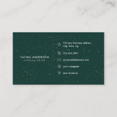 ダイヤモンド エメラルド アゲート イニシャル F 字 モノグラム 名刺 (裏面)