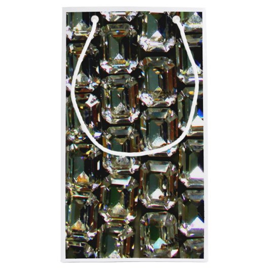 ダイヤモンド、エレガントヴィンテージ宝石のパターン スモールペーパーバッグ (裏面)