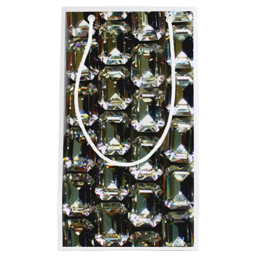 ダイヤモンド、エレガントヴィンテージ宝石のパターン スモールペーパーバッグ (正面)