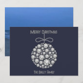 ダイヤモンド オーナメント フラット ホリデー カード (正面/裏面)