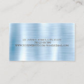 ダイヤモンド、カップケーキ、スイーツ、ベーカリーツールブルーメタリック 名刺 (裏面)