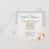ダイヤモンド グリッター 60周年 結婚記念日 エレガント 招待状 (正面/裏面)