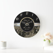 ダイヤモンド ゴールド スワール ダマスク50周年記念 結婚記念日 ラージ壁時計 (ホーム)