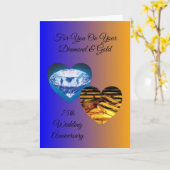 ダイヤモンド ゴールド パーソナライズ 75周年 結婚記念日 カード (黄色い花)