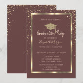 ダイヤモンド ゴールド フレーム 卒業帽 卒業 招待状 (正面/裏面)