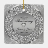 ダイヤモンド&シルバーリングや輪結婚25周年 セラミックオーナメント (裏面)