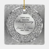 ダイヤモンド&シルバーリングや輪25結婚周年記念 セラミックオーナメント (裏面)