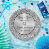 ダイヤモンド&シルバー結婚のギフト大時計 ペーパープレート (パーティー)