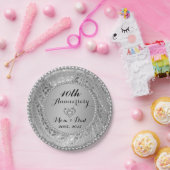 ダイヤモンド&シルバー結婚10周年 ペーパープレート (パーティー)