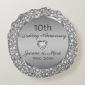 ダイヤモンド&シルバー結婚10周年 ラウンドクッション (裏面)