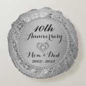 ダイヤモンド&シルバー結婚10周年 ラウンドクッション (裏面)