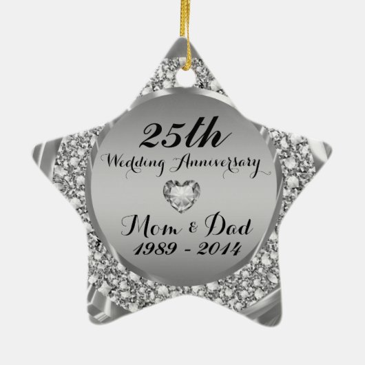 ダイヤモンド&シルバー25結婚周年記念2 セラミックオーナメント (裏面)