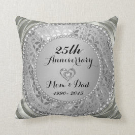 ダイヤモンド&シルバー25結婚周年 クッション