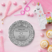 ダイヤモンド&シルバー25結婚周年 ペーパープレート (パーティー)