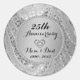 ダイヤモンド&シルバー25結婚周年 ラウンドシール