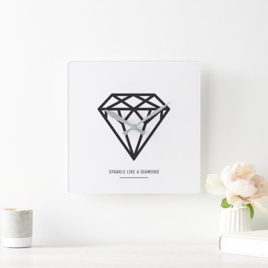 ダイヤモンド スクエア壁時計 (ホーム)