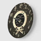 ダイヤモンド スター ボウ 50周年 結婚記念日 ラージ壁時計 (傾斜)