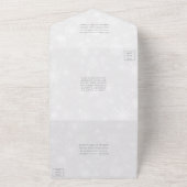 ダイヤモンド スノーフレーク & レッド リボン ウィンター ウェディング オールインワン招待状 (外側)