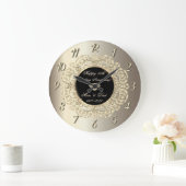 ダイヤモンド・スワーズ・シャンパーニュ結婚50周年 ラージ壁時計 (ホーム)