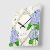 ダイヤモンド·スワール·ブルー·アン結婚バニアス スクエア壁時計 (傾斜)