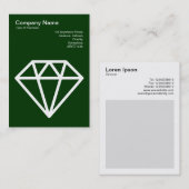 ダイヤモンド – ダークフォレストグリーンの白 名刺 (正面/裏面)