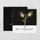 ダイヤモンド チューリップ , シャンパン メタリック 招待状 (正面/裏面)