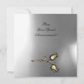 ダイヤモンド チューリップ モノグラム オレンジ グレー アゲート 招待状 (裏面)