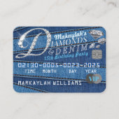 ダイヤモンド&デニムパーティの招待状 エンクロージャーカード (正面)