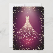 ダイヤモンド、ドレス、ブルゴーニュバラスウィート16 招待状 (裏面)