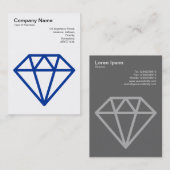 ダイヤモンド – ネイビーブルー（白） 名刺 (正面/裏面)