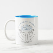 ダイヤモンド·ハンズ·ストック&暗号トレーダおもしろいー ツートーンマグカップ (左)