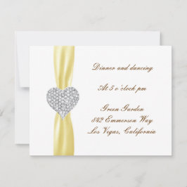 ダイヤモンド ハート イエロー 結婚式 受付 カード