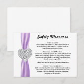 ダイヤモンド ハート パープル リボン 安全対策 エンクロージャーカード (正面/裏面)