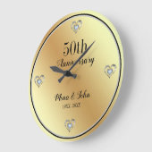 ダイヤモンド ハート ラージ壁時計 (傾斜)