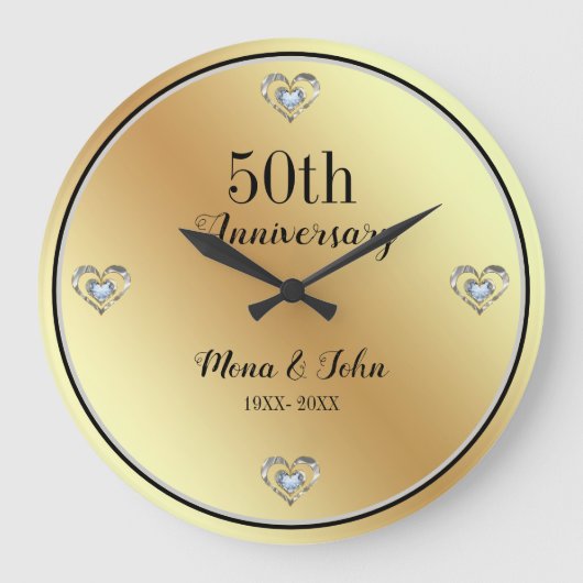 ダイヤモンド ハート ラージ壁時計 (正面)