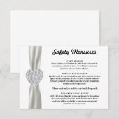 ダイヤモンド ハート 白い リボン 安全対策 エンクロージャーカード (正面/裏面)