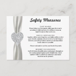 ダイヤモンド ハート 白い リボン 安全対策 エンクロージャーカード