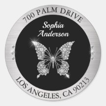 ダイヤモンド バタフライ シルバー メタル DIY 返送先住所