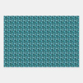 ダイヤモンド、パープル & ティールジェムストーン ラッピングペーパーシート (正面)